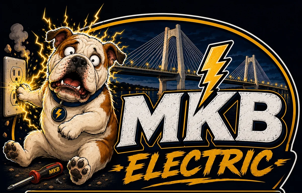 MKB Electric LLC bulldog and lightning logo